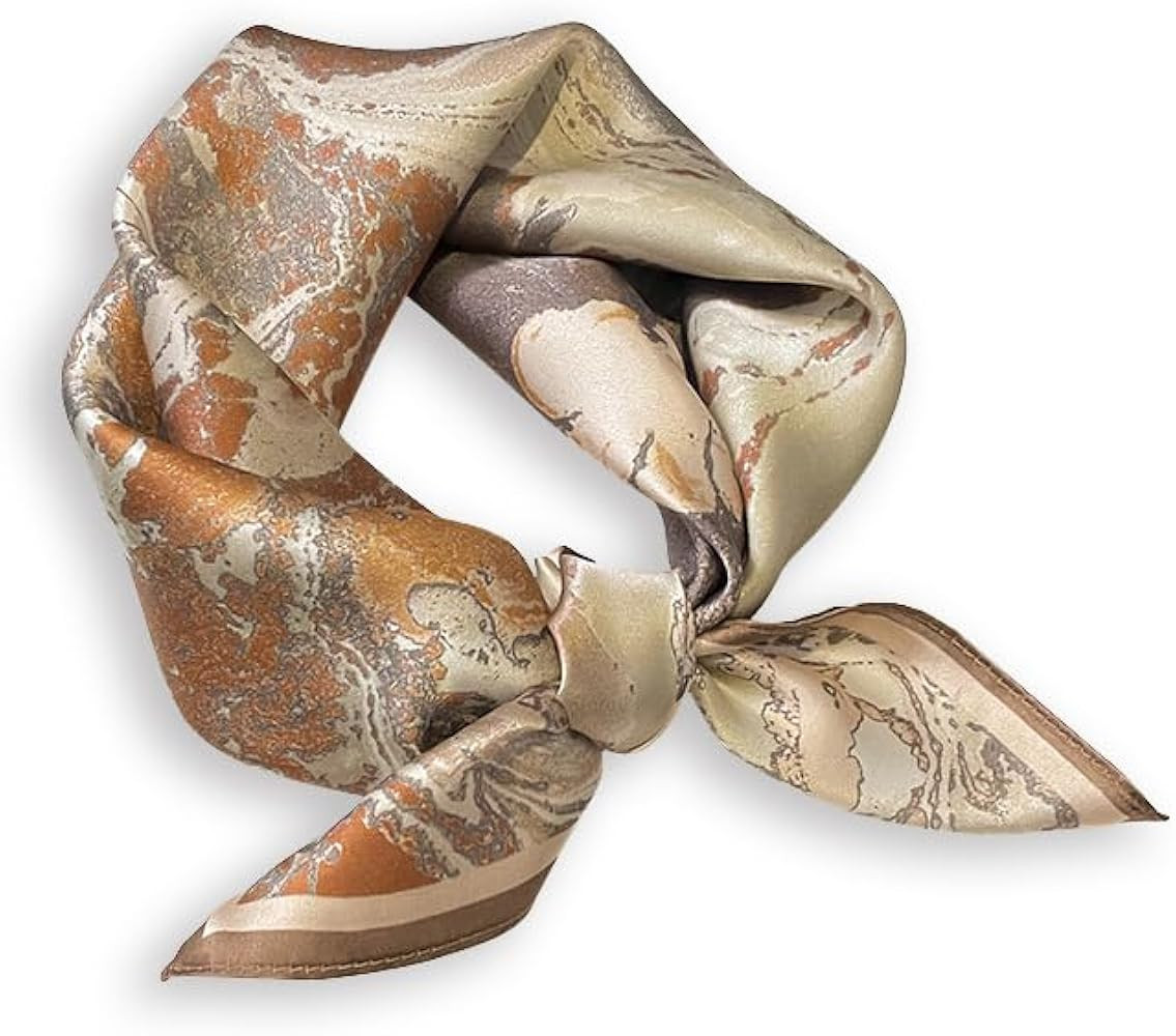100% Mulberry Silk Neck Scarf - 21'' x 21'' Lightweight Neckerchief - Women Men Small Square Digi... | Amazon (US)