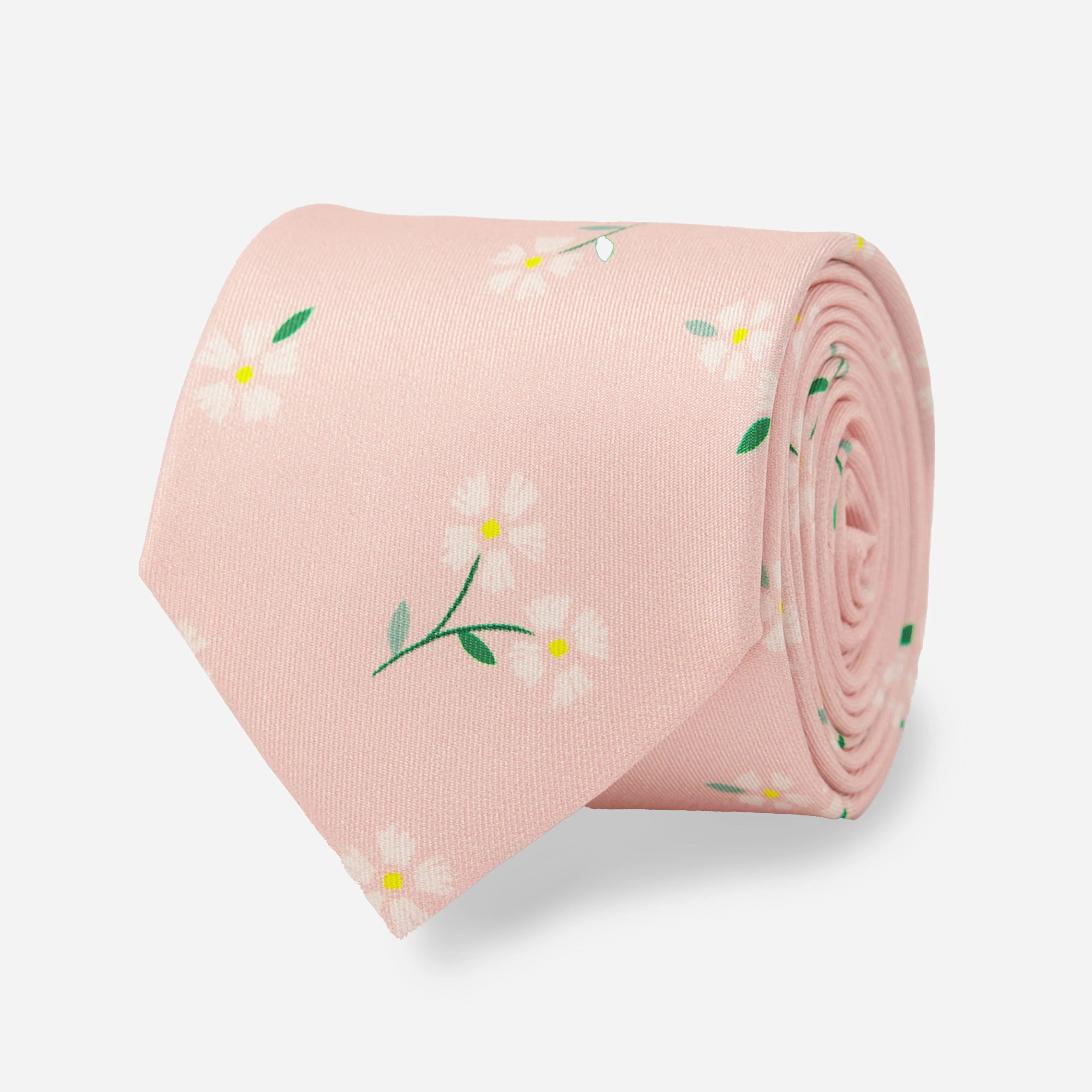Bikini Sous La Pluie X Tie Bar Fresh Cut Daisies Blush Pink Tie | Silk Ties | Tie Bar | The Tie Bar