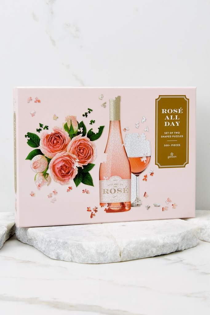 Rosé All Day Wine Shaped Puzzle | Red Dress 