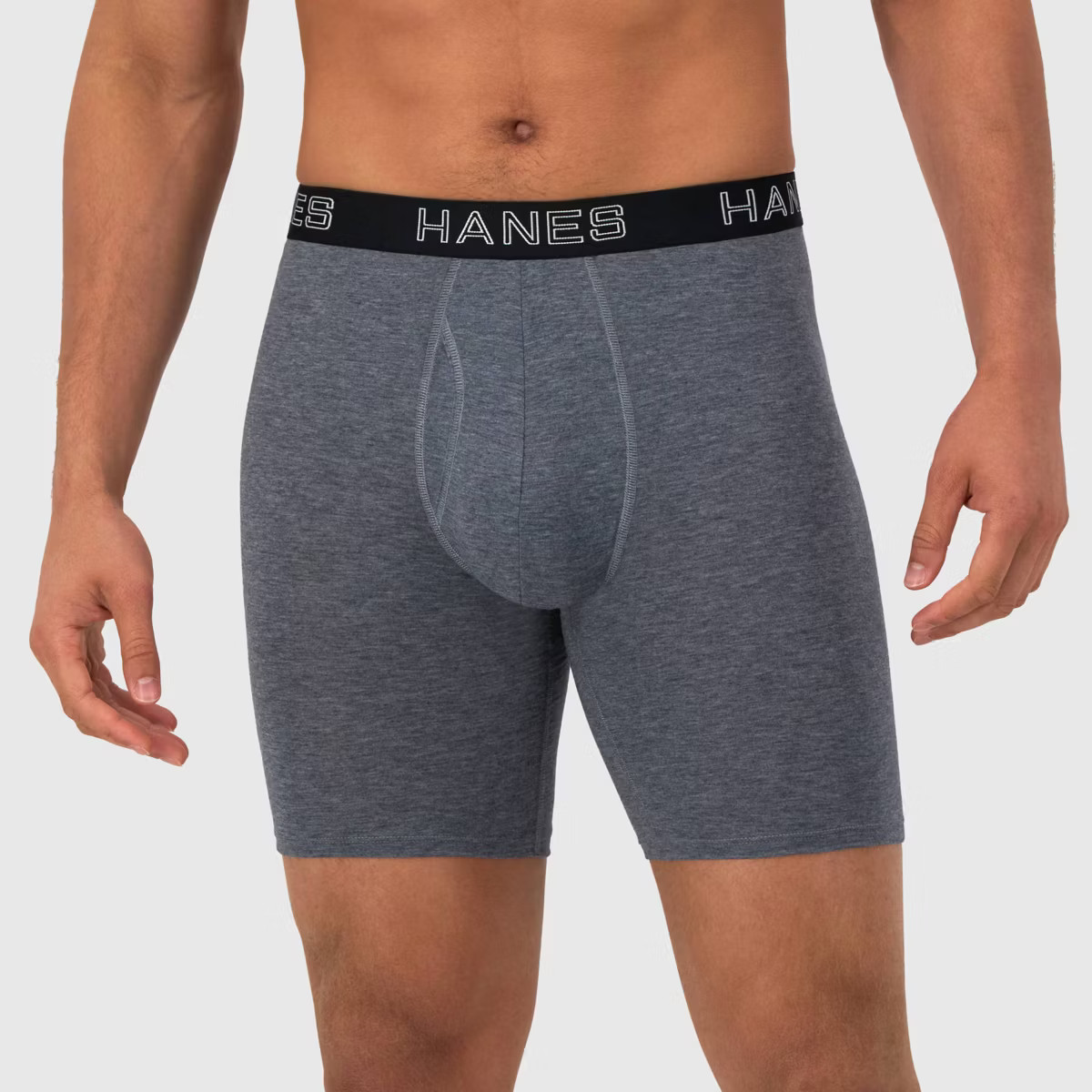 Hanes Premium Men's 3pk Long Leg Boxer Briefs Total Support Pouch - Black/Gray M | Target