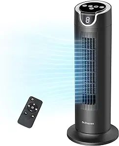 DR.PREPARE Tower Fan for Bedroom, 25 dB Quiet DC Bladeless Fan with Remote, 8 Speeds, 1-8H Timer,... | Amazon (US)