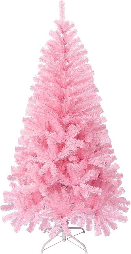 4FT Artificial Christmas Tree, Xmas Pine Tree with Metal Christmas Tree Stand,Pink Christmas Tree... | Amazon (US)