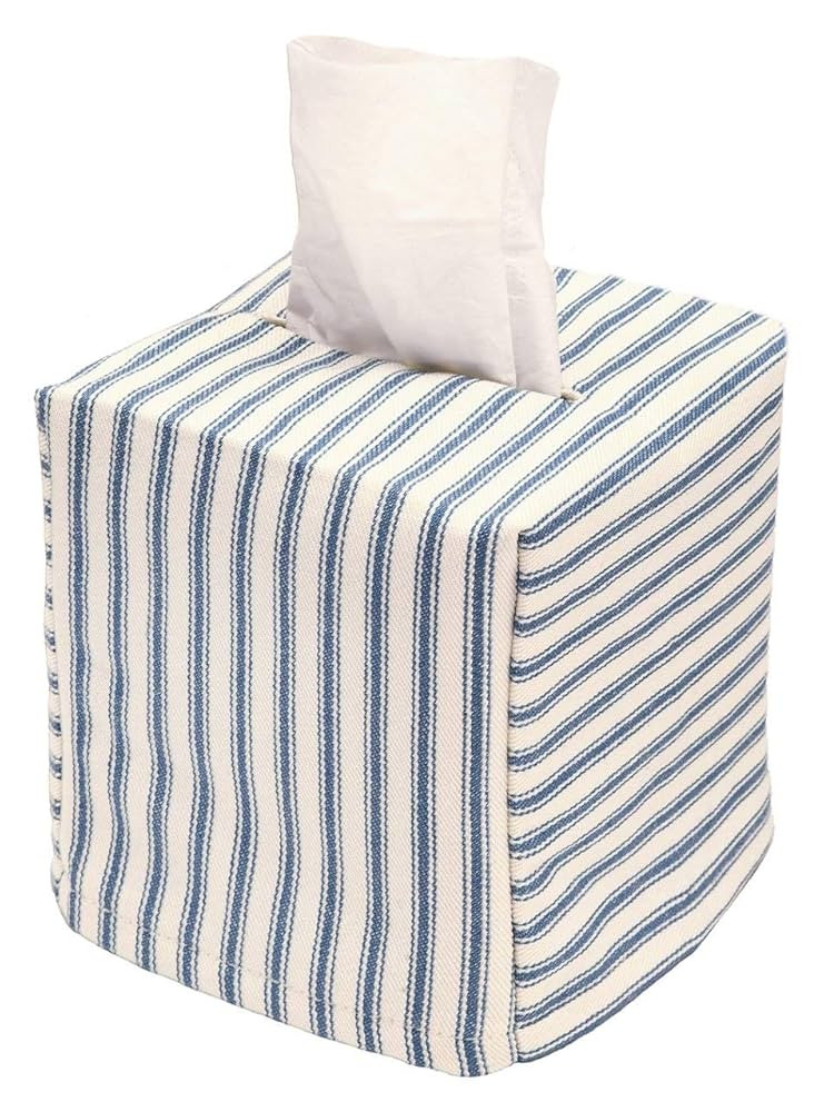 Fabric Tissue Box Cover, Tissue Holder Slipcover, Slips Over Square Cube Cardboard Facial Tissue ... | Amazon (US)