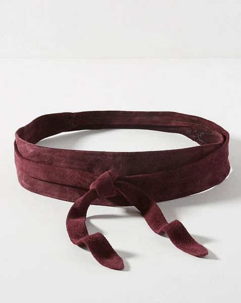 Wrap Suede Leather Belt - Berry | ADA Collection