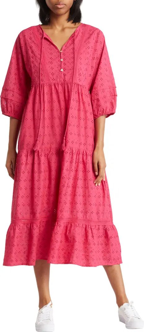 Maisie Three-Quarter Sleeve Eyelet Maxi Dress | Nordstromrack | Nordstrom Rack