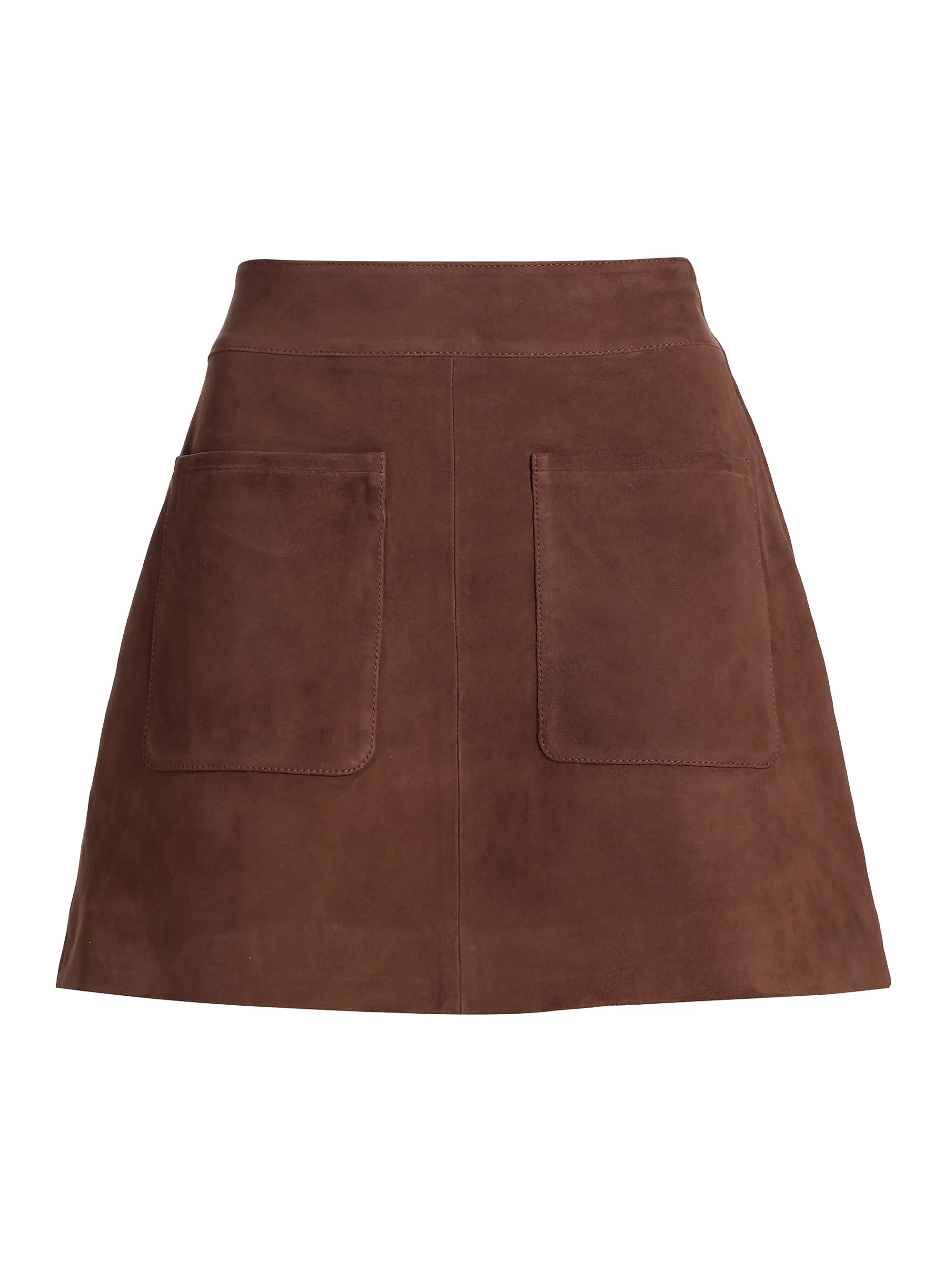 Tanya Taylor Fran Suede Patch Pocket Miniskirt | Saks Fifth Avenue | Saks Fifth Avenue