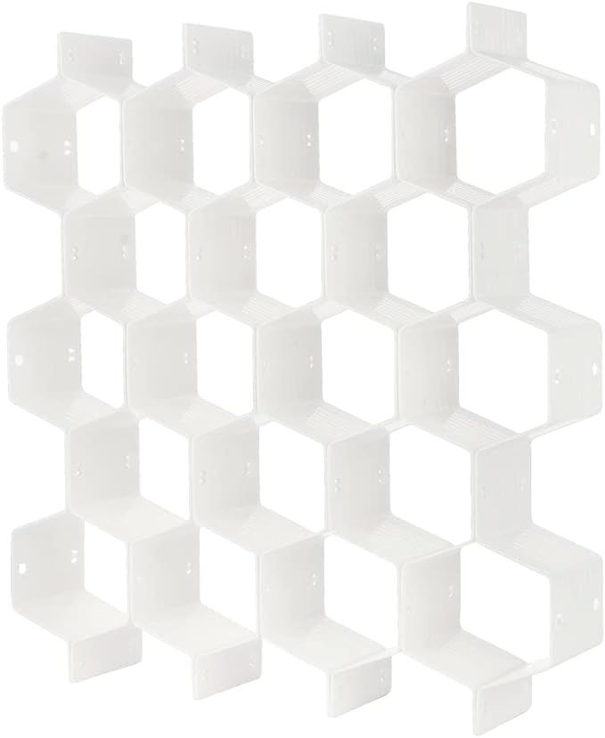 Poeland Drawer Divider Organizer 8pcs DIY Plastic Grid Honeycomb Drawer Divider White | Amazon (US)