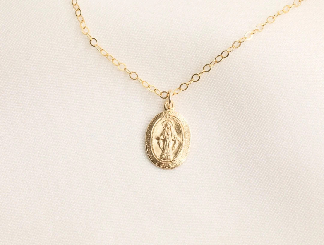 Gold Filled Virgin Mary Necklace: Religious Medallion Jewelry - Etsy | Etsy (Global)
