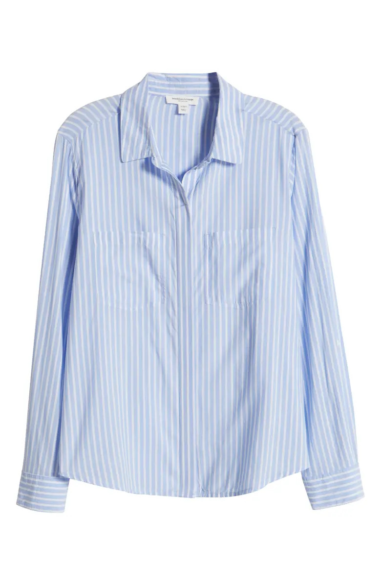 beachlunchlounge Stripe Cotton & Modal Button-Up Shirt | Nordstrom | Nordstrom