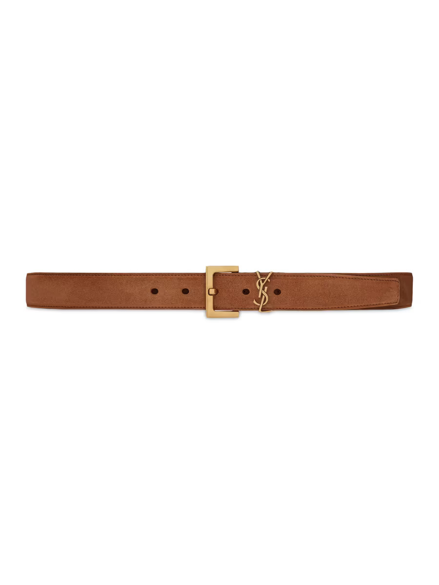 Cassandre Belt with Square Buckle in Suede | Saks Fifth Avenue