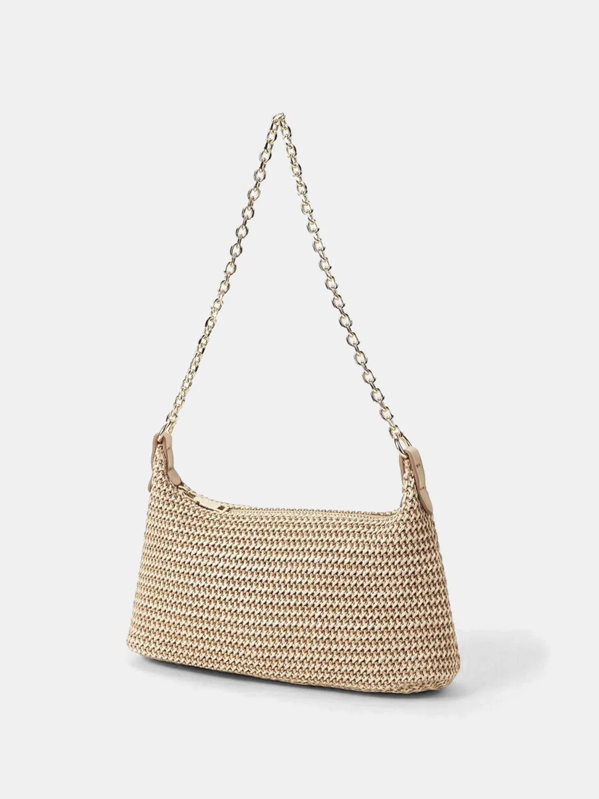 Straw Woven Chain Strap Shoulder Bag | Commense