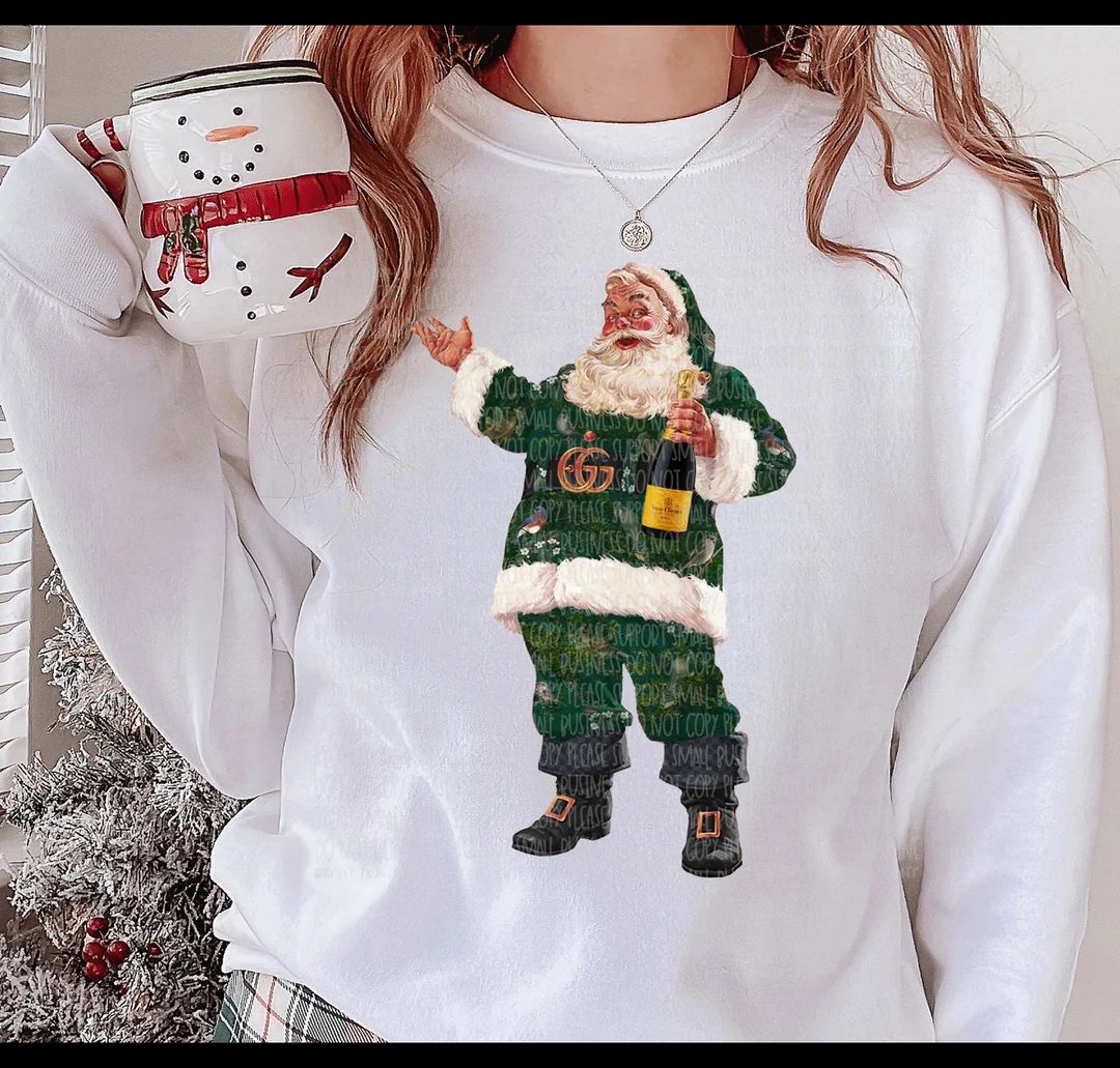 Retro Santa Sweatshirt, Retro Christmas, Santa Sweater | Etsy (US)