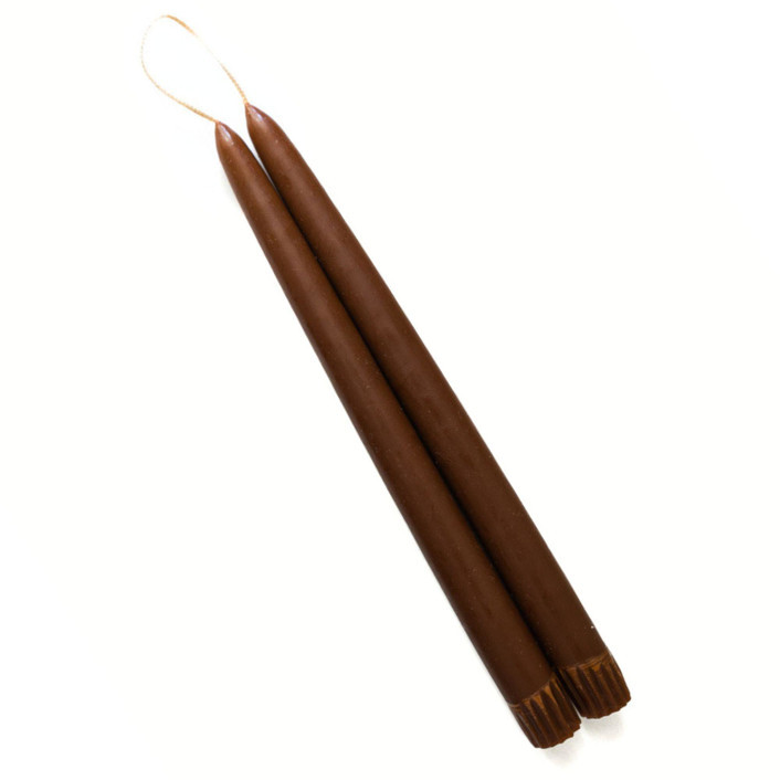 The 11 Inch Hand-Dipped Taper Candle In Dark Brown Candles | Minted