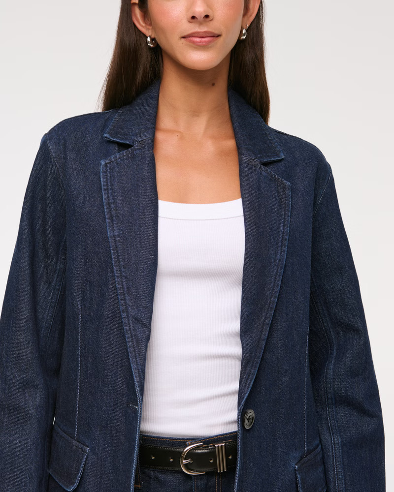 Oversized Denim Blazer | Abercrombie & Fitch (US)
