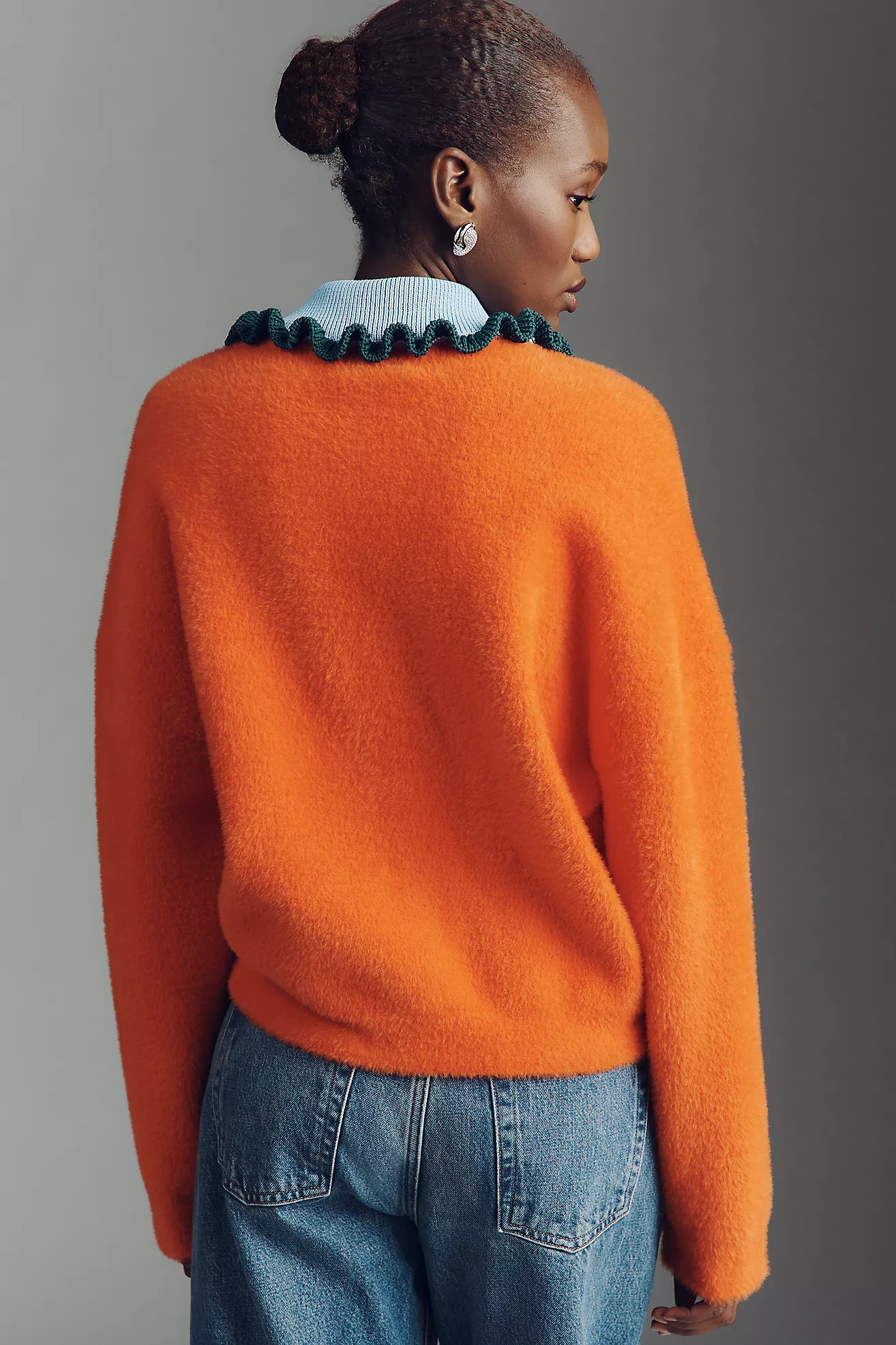 Essentiel Antwerp Jardener Ruffle-Collar Cardigan Sweater | Anthropologie (US)