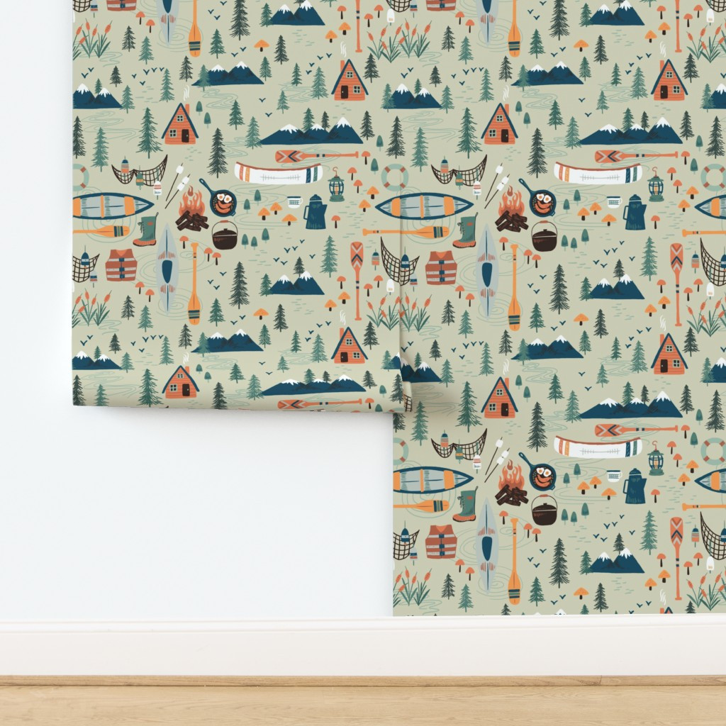 Wallpaper in Cabin By the Lake | Spoonflower