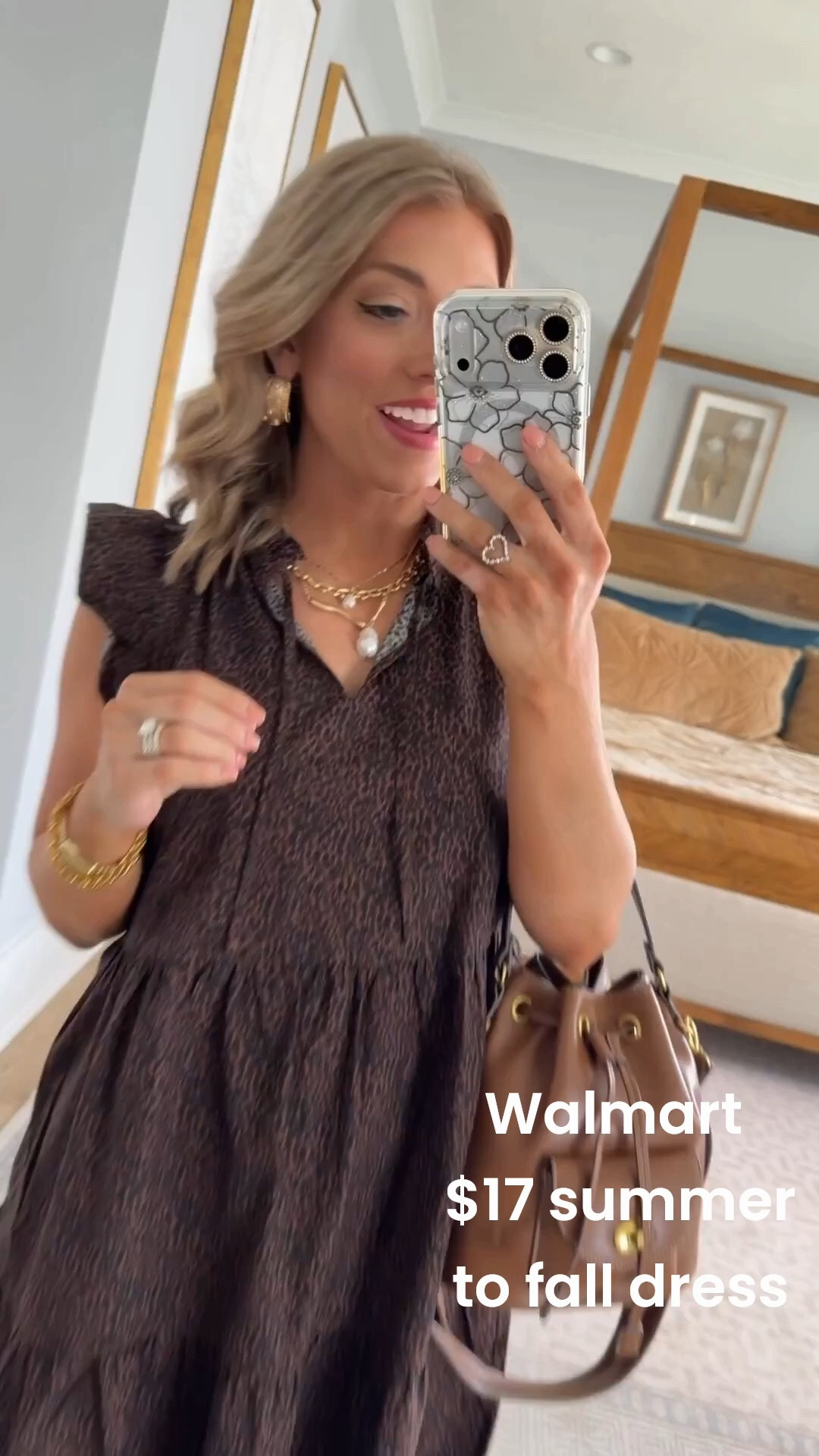 This new Walmart dress is such a FUN fall find! 🤎 I love the subtle print, flutter sleeves and easy flowy silhouette—and adding a belt completely changes the look! Styled it with western boots, layered gold jewelry and a brown bucket bag for the cutest affordable fall outfit. This would be so good for lunch, church, family pictures, a fall festival or even transitioning into cooler weather with a jacket layered over it!

#walmartfashion #walmartfinds #walmartstyle #walmartnewarrivals #walmartfashionfinds #walmartdress #fallfashion #falldress #falloutfit #falloutfitideas #westernstyle #westernboots #affordablefashion #affordablestyle #womensfashion

#LTKootd #LTKPetite