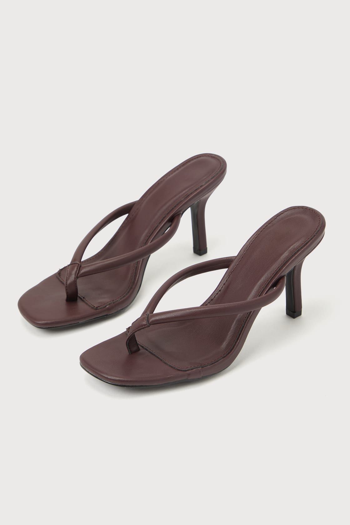 Arbella Cocoa Thong High Heel Sandals | Lulus (US)
