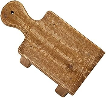 Creative Co-Op Rectangle Wood Pedestal with Handle, Small, Brown | Amazon (US)