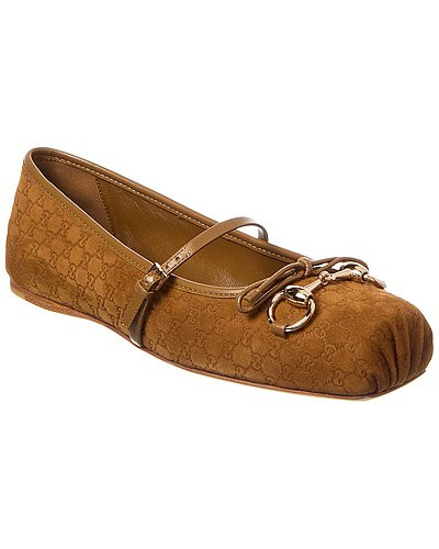 Horsebit Suede & Leather Ballet Flat | Gilt & Gilt City