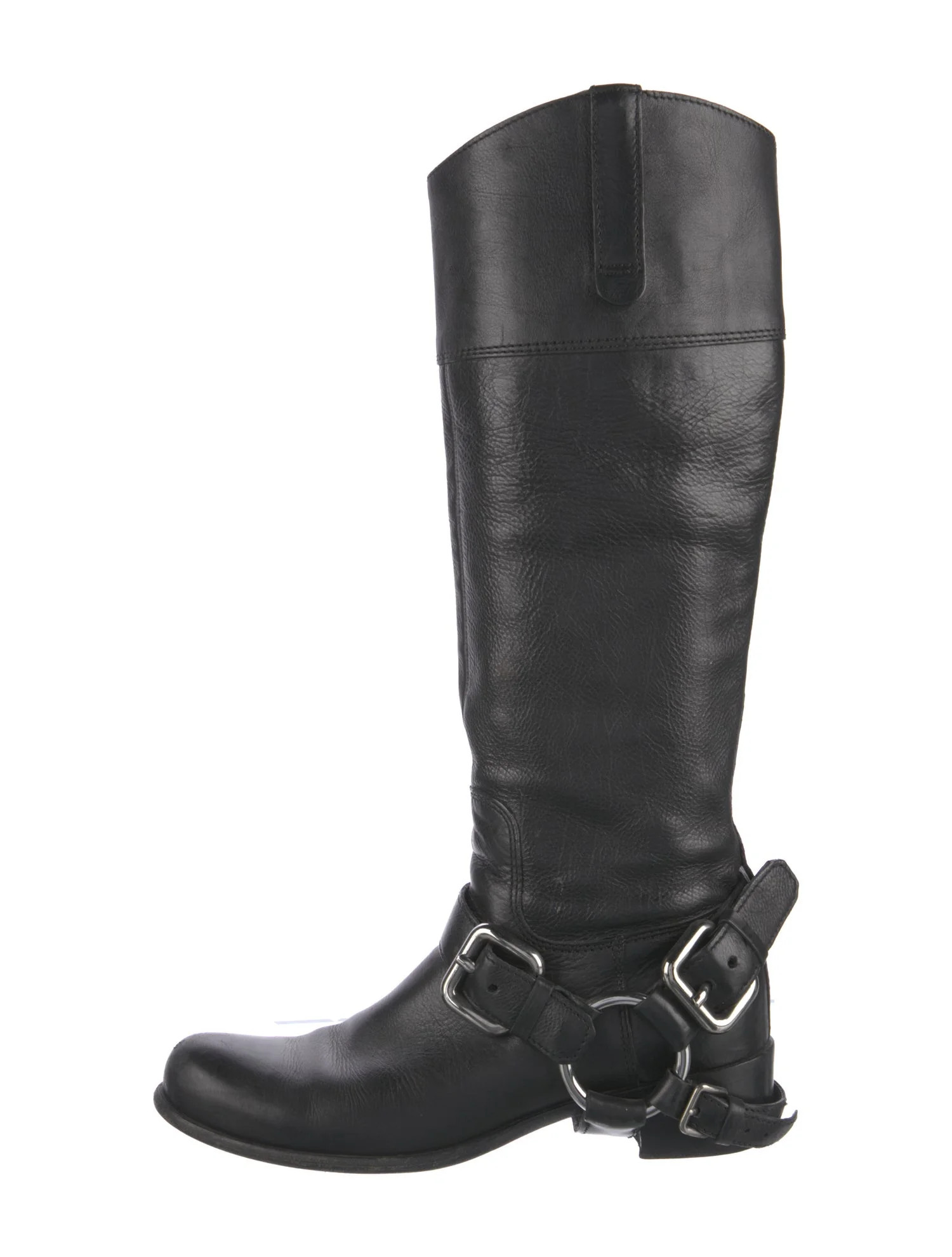 Leather Fringe Trim Accent Moto Boots | The RealReal