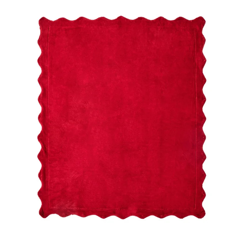 My Texas House Faux Fur Scallop throw 50"x60", Red | Walmart (US)