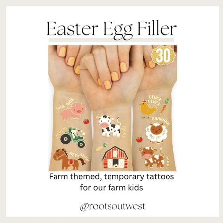 Farm themed temporary tattoos as Easter egg fillers. $6 on Amazon. 

#farmkid #farmmom #eastereggs

#LTKSeasonal #LTKkids