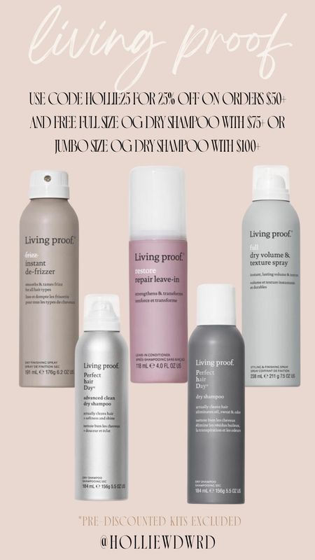 25% off Living Proof sitewide! Use code: Hollie25 for 25% off on orders $50+ and free full size OG dry shampoo with $75+ or jumbo size OG dry shampoo with $100+
*pre-discounted kits excluded 