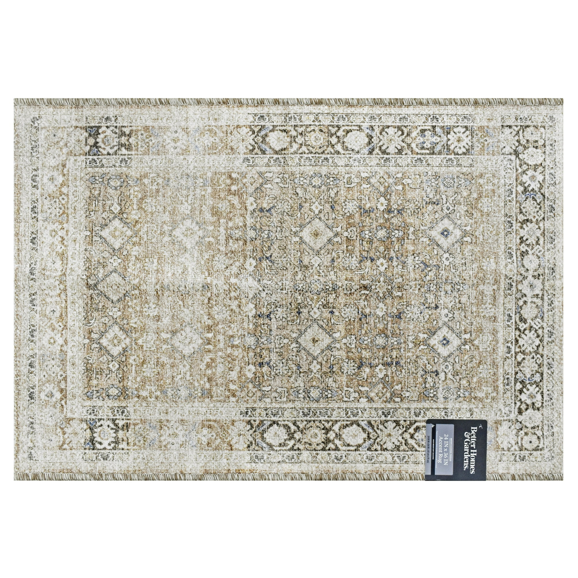 Better Homes & Gardens Brown Diamond Persian Indoor 24" x 36" Accent Rug | Walmart (US)