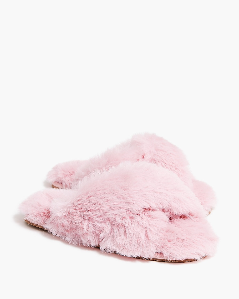 Girls' crisscross faux-fur slippers | J.Crew Factory
