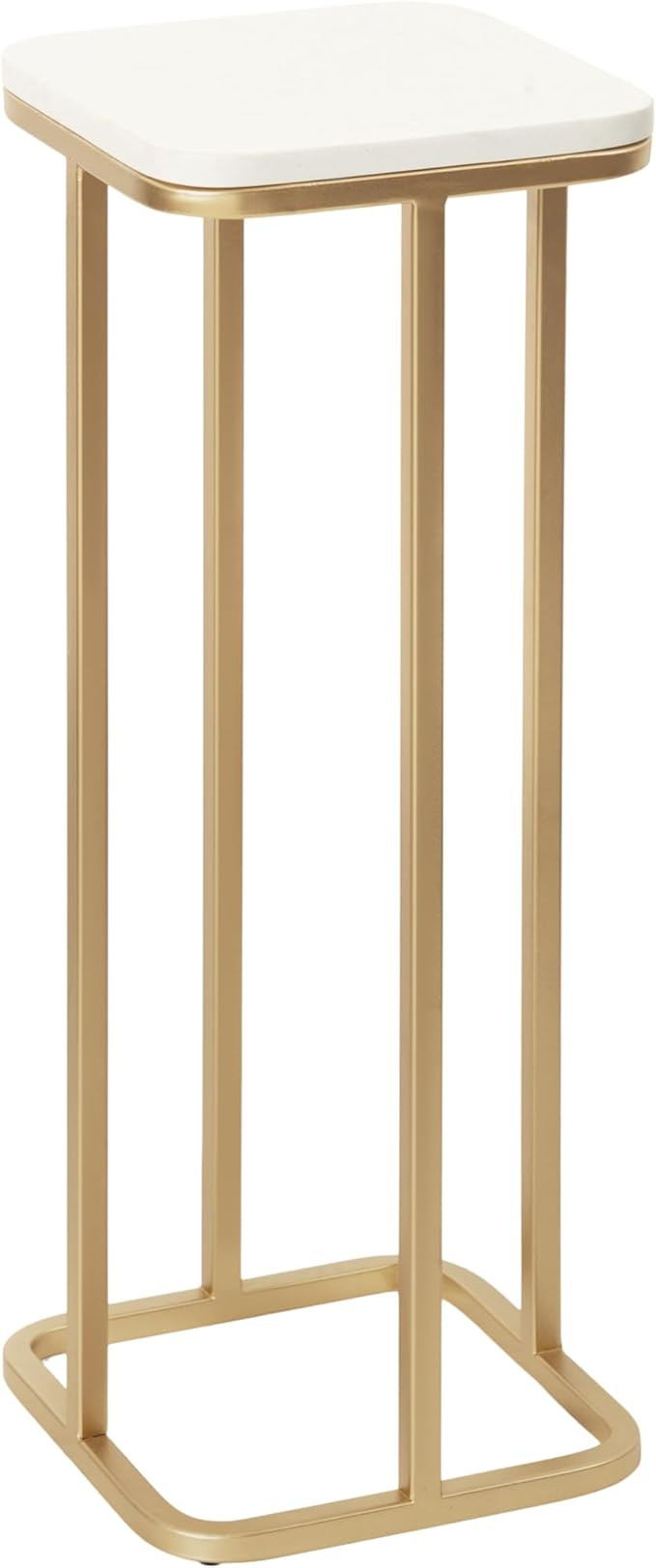 Kate and Laurel Credele Modern Marble Square Drink Table with Metal Base for Living Room Decor, 8... | Amazon (US)