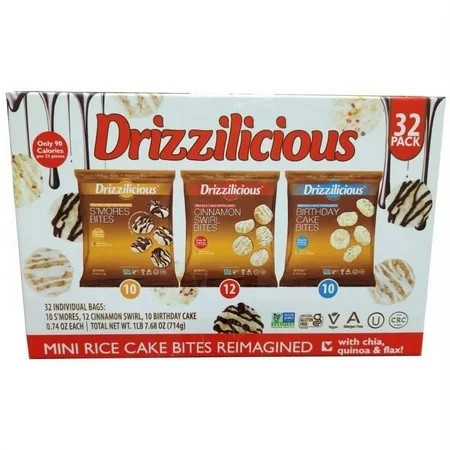 Drizzilicious Mini Rice Cake Bites Variety Pack (32 Count) | Walmart (US)