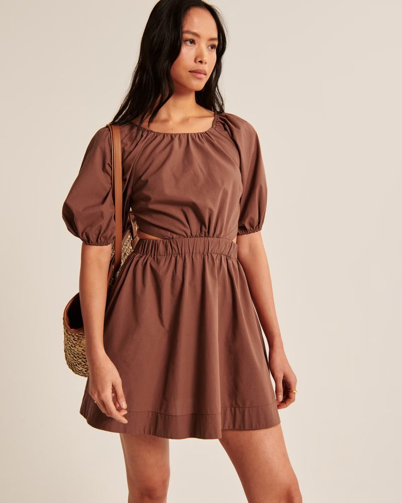 High-Neck Open Back Mini Dress | Abercrombie & Fitch (US)