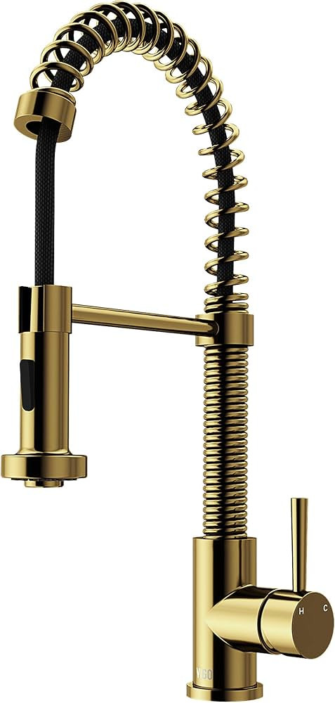 Edison Single Handle Pull-Down Sprayer Kitchen Faucet in Matte Brushed Gold | Amazon (US)