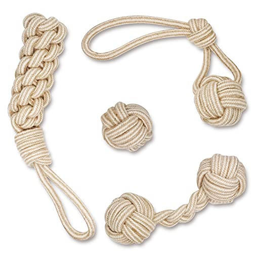 YINOR Dog Chew Toys-Puppy Tug Toys-Natural Cotton Rope-Pets Teething Interactive Knots for Small Medium Dog Mutt (Set of 4) | Amazon (US)