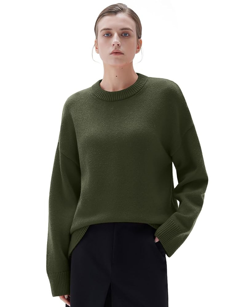 SUUKSESS Women Cashmere Oversized Long Sleeve Pullover Sweater Crew Neck Jumpers | Amazon (US)