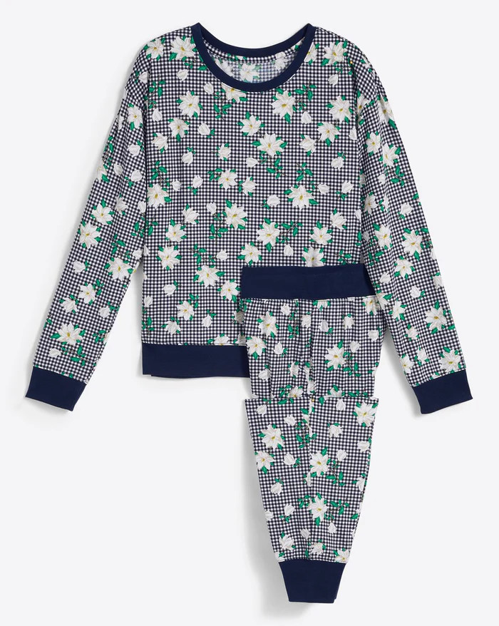 Long Sleeve Hillary Pajama Set in Gingham Magnolia | Draper James (US)