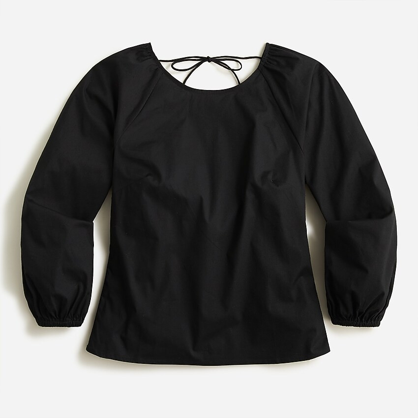 Tie-back top in stretch cotton poplin | J. Crew US