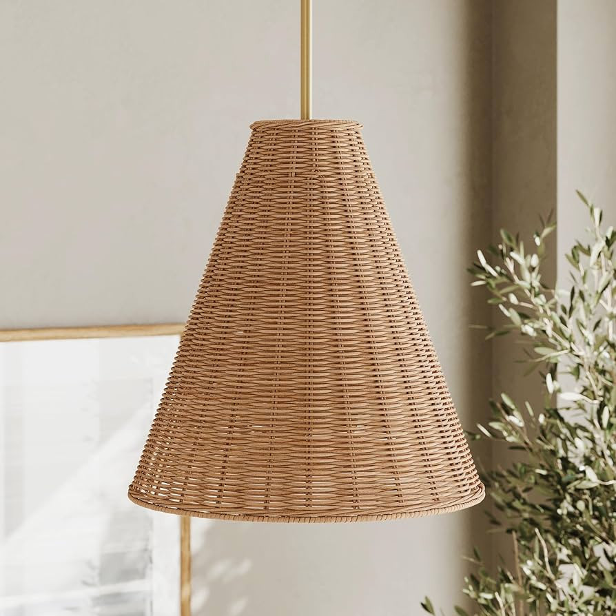 Nathan James Mischa Boho Pendant Light for Kitchen Island, Large Rattan Ceiling Light Fixture wit... | Amazon (US)