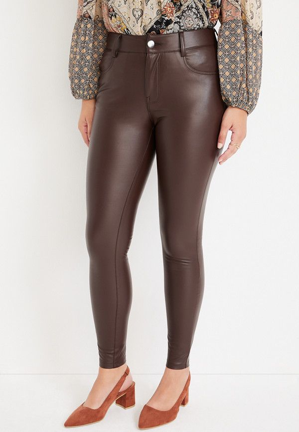 Perfect Faux Leather Skinny High Rise Pant | Maurices