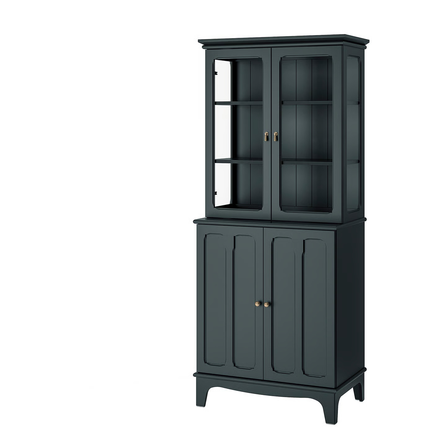 LOMMARP Cabinet with glass doors, dark blue-green, 33 7/8x78 3/8 " | IKEA US