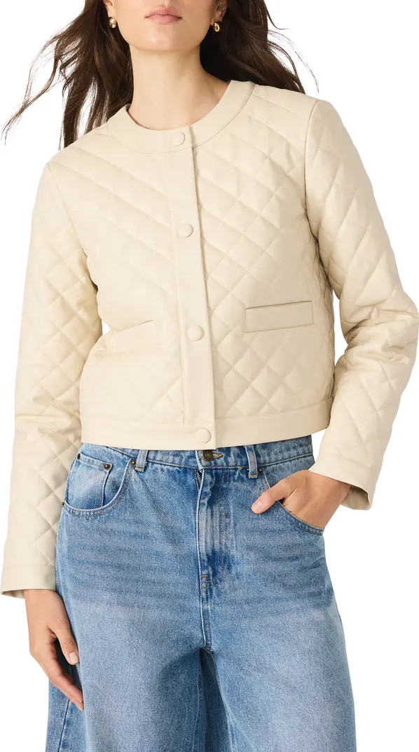 Quilted Faux Leather Jacket, Fall Fashion, Halloween Fashion Outfit, Thanksgiving Party Look | Nordstrom Rack