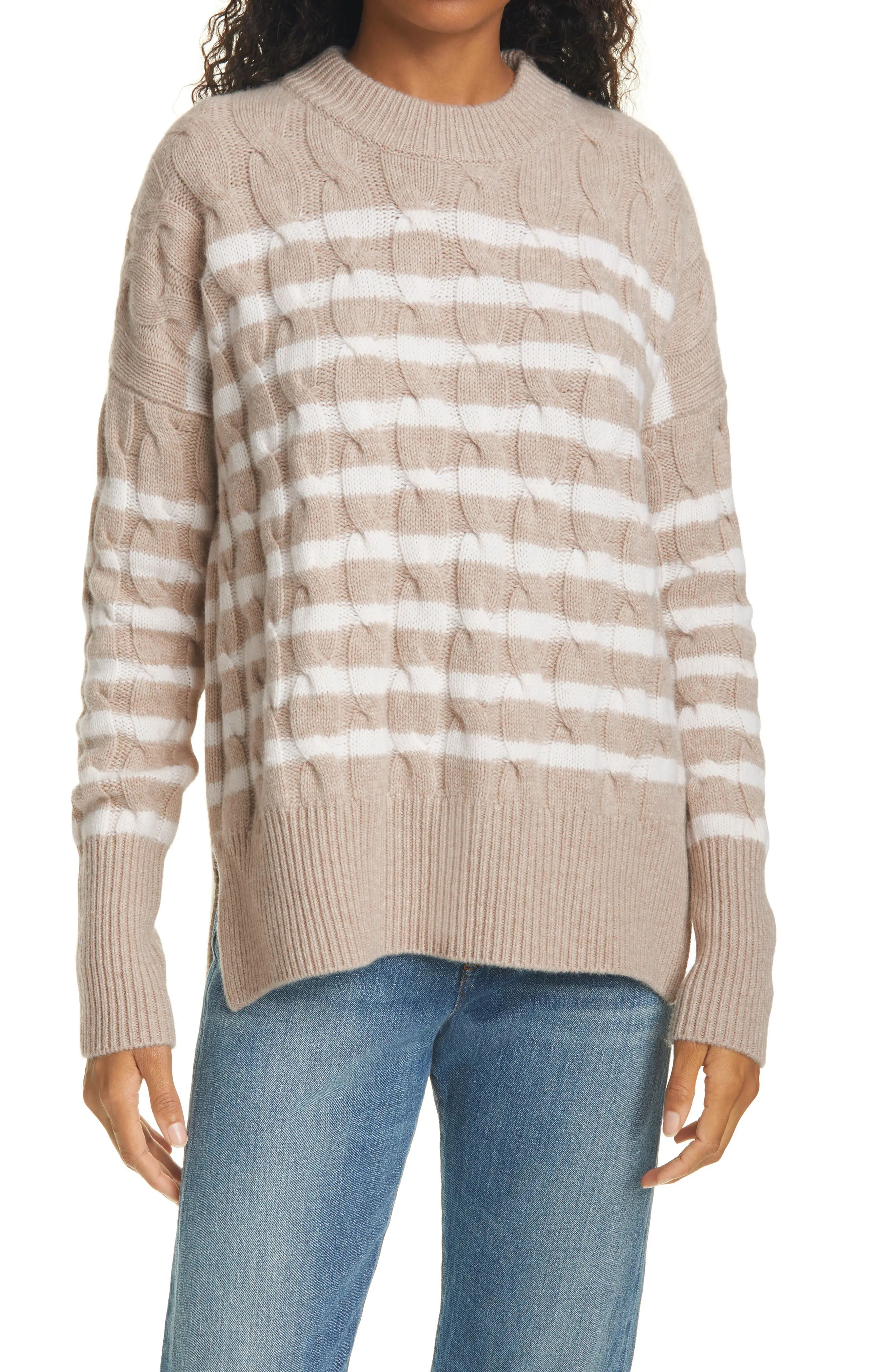 Women's La Ligne Marin Stripe Wool & Cashmere Sweater, Size Medium - Ivory | Nordstrom