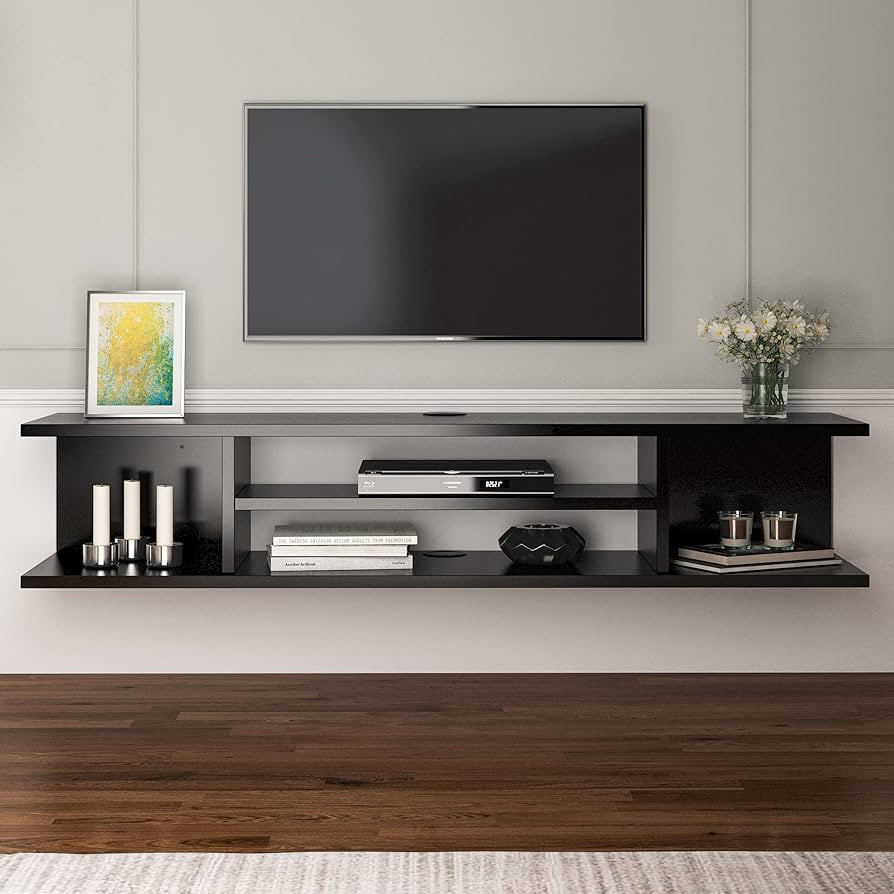 Decorotika Pivot 47'' Modern Floating TV Stand Shelf Media Console Floating Entertainment Unit (B... | Amazon (US)