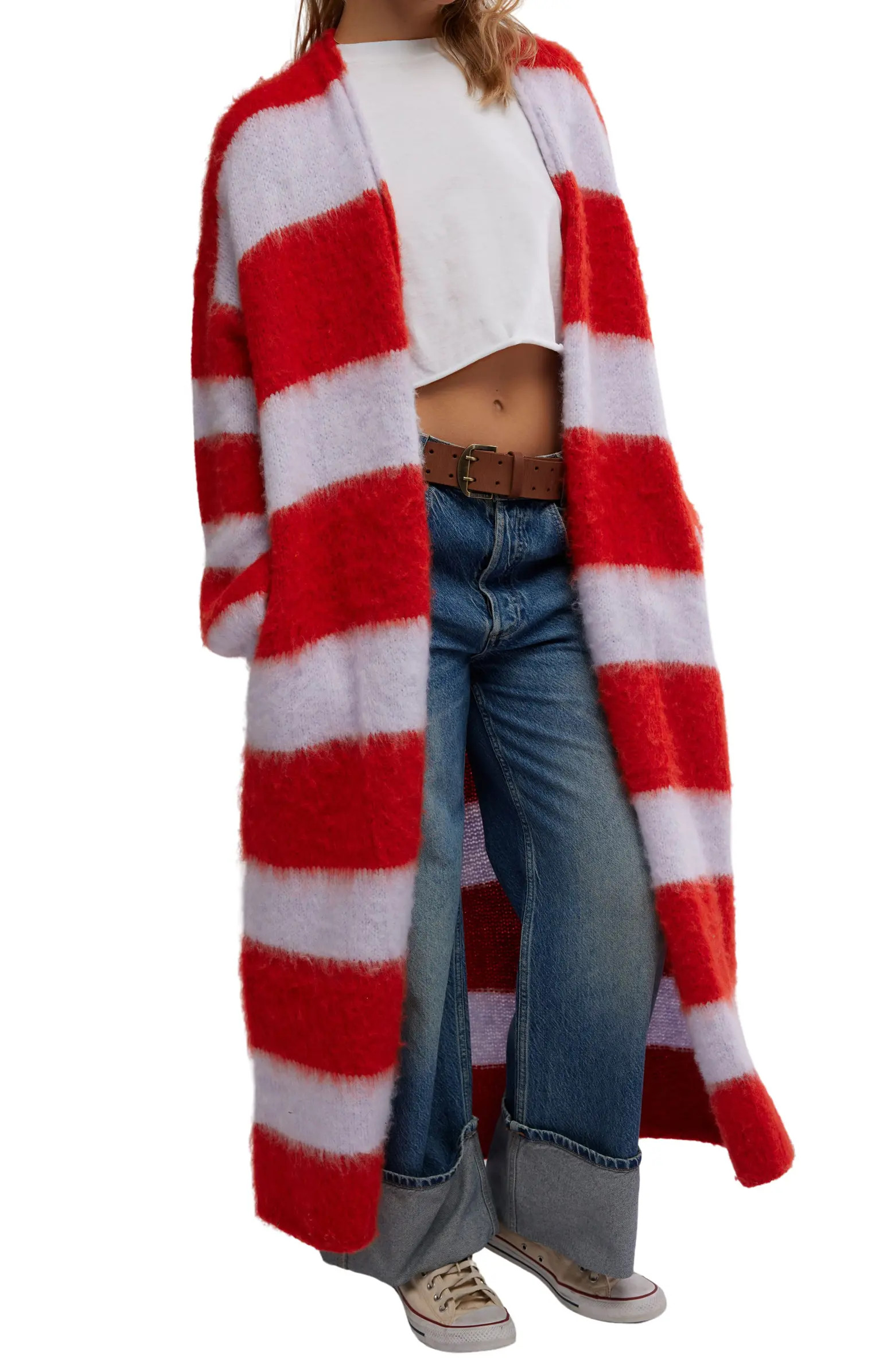 Free People Mantra Stripe Oversize Longline Cardigan | Nordstrom | Nordstrom