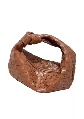 Adornia Rust Brown Knot Woven Crescent Bag | Belk