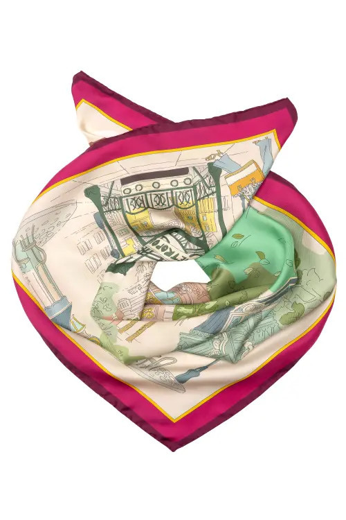 Elizabetta Parigi - Silk Foulard in Green And Magenta at Nordstrom | Nordstrom