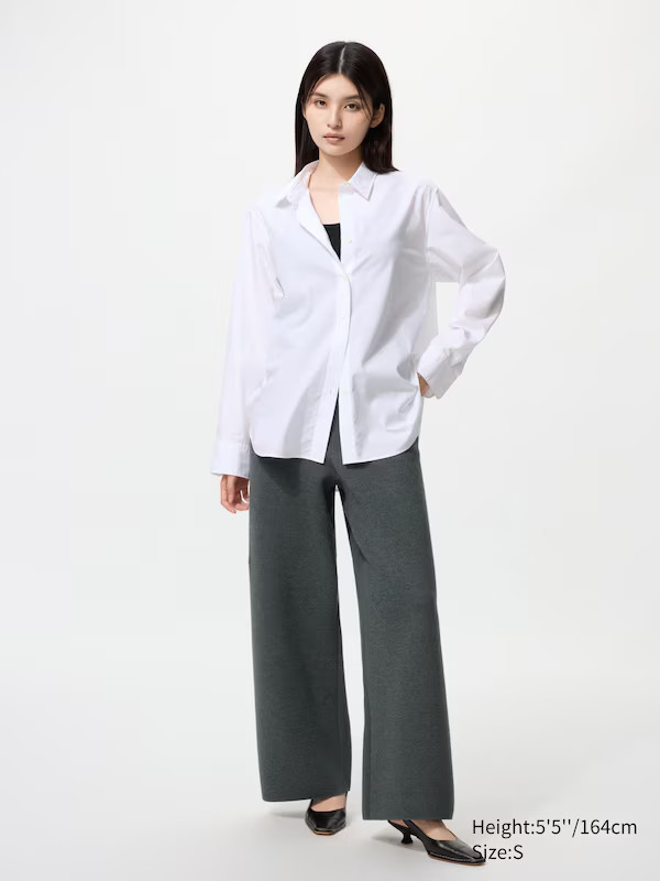 Washable Milano Ribbed Trousers | UNIQLO (UK)