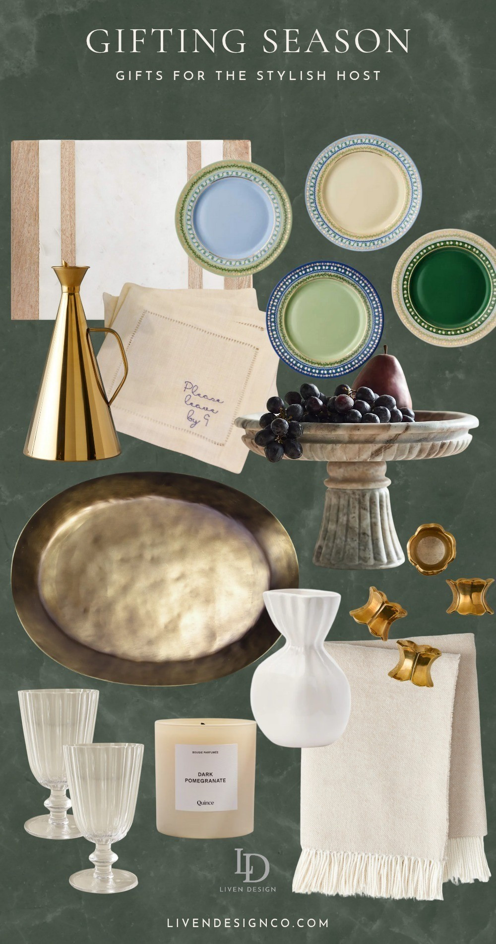 Gift guide. Gift for host. Gift for her. Christmas gift. Holiday gifts. Entertaining. Dinnerware. Gift for couple. Cruet. Cocktail napkins. Pedestal bowl. Serving platter. Glassware. Candle. Throw blanket.

#LTKGiftGuide #LTKHoliday #LTKFindsUnder100