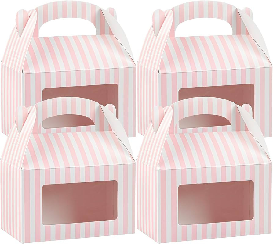 Bio Tek 6 x 3.5 x 3.5 Inch Gable Boxes For Party Favors, 25 Attractive Gift Boxes - Striped Patte... | Amazon (US)